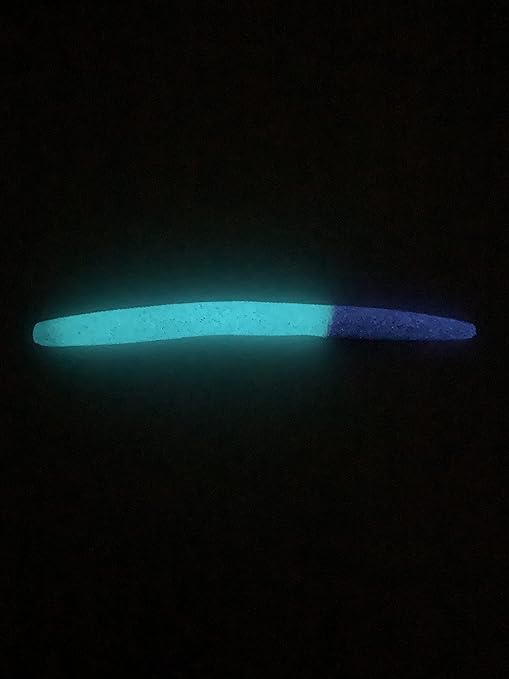5" Worm Stickbait (Glow in The Dark) Junebug/Purple Tip